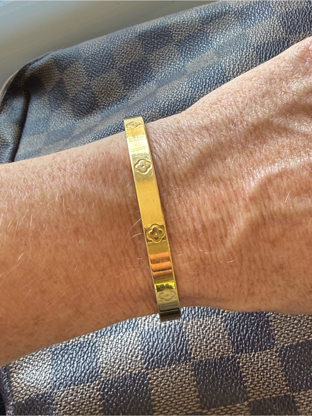 Gold Floral Engraved Women's Bracelet